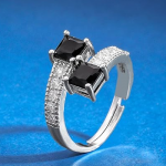 Yellow Chimes Ring for women Elegant Crystal Platinum Plated Adjustable Ring